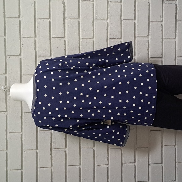 Coldwater Creek Blue with White Polka Dot Blouse. Size PXL NWT - Picture 4 of 8